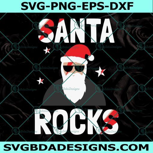 Santa Rocks Svg, Santa Svg, Santa Claus Svg, Christmas Svg,  Digital Download