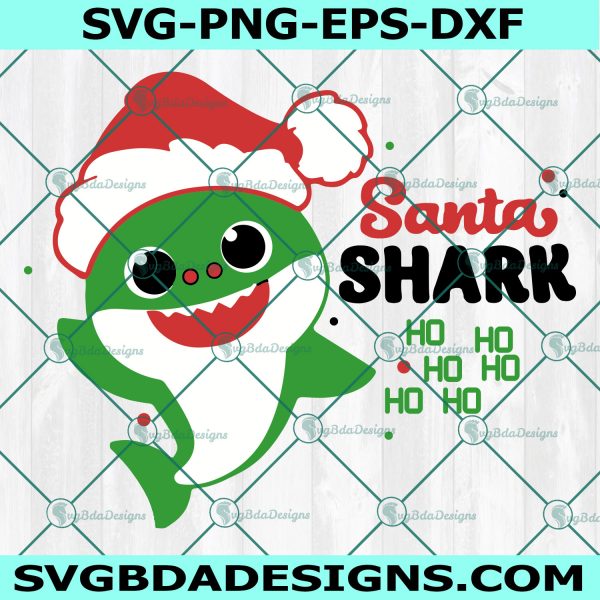 Santa Shark Svg, Ho Ho Ho Svg, Baby shark svg, Family shark svg, shark svg, Christmas Svg,  Digital Download