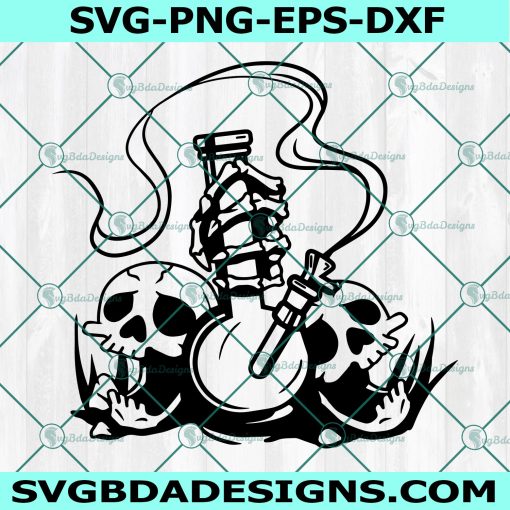 Skulls And Bong SVG, Smoking Cannabis SVG, Weed Svg, cannabis Svg, Digital Download