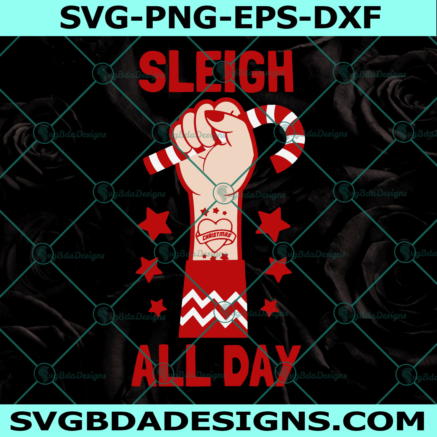 Sleigh All Day Svg, Women's Christmas Jumper Svg, Christmas Svg,  Digital Download