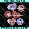 Smiley Hearts SVG Valentine's Day Svg, Happy Valentine's DAy Svg, Heart Svg, Digital Download