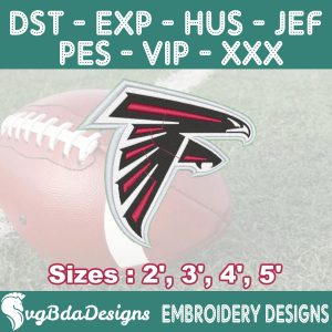 Atlanta Falcons Machine Embroidery Design, 4 Sizes Embroidery Machine Designs, NFL Embroidery, Football Embroidery Design Instant Download