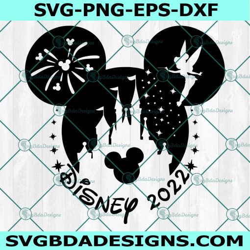 Mickey Ears Tinker Bell Castle Svg, Mickey Mouse Svg, Disney 2022 Svg, Instant Download