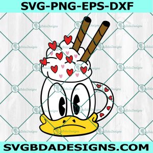 Donald valentines day mug svg, valentine treats svg, cup of love svg, mic key mouse svg, Disney Svg, Digital  Download