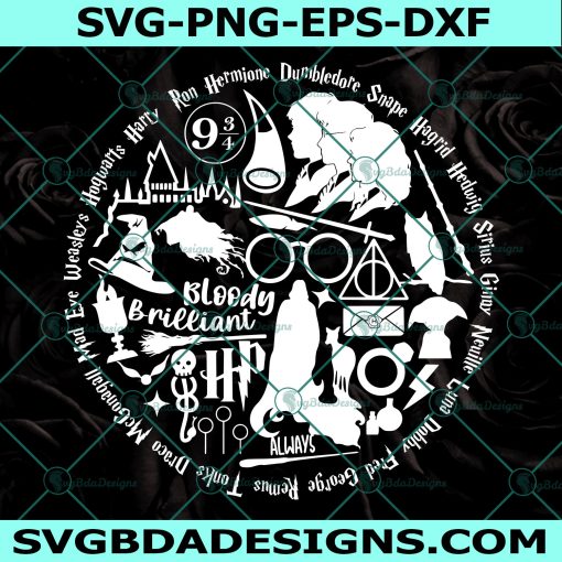 Harry Potter Wizard World Movie Collage Theme SVG,Harry Potter Svg, Harry Potter wizard Svg, Digital Download
