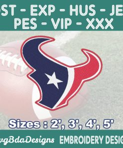 Houston Texans Machine Embroidery Design, 4 Sizes Embroidery Machine Designs, NFL Embroidery, Football Embroidery Design Instant Download