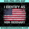 I Identify As Non-Bidenary Svg, Vintage Grunge American Flag Svg, Anti Biden Svg, Digital Download