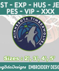 Minnesota Timberwolves Machine Embroidery Design, 4 Sizes Embroidery Machine Designs, NBA Embroidery, Basketball Embroidery Design, Instant Download