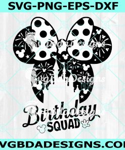 Minnie Birthday Squad Svg, Disneyland Birthday Svg, Minnie Mouse Birthday SVG, Minnie outline Svg, Digital Download