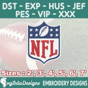 NFL Machine Embroidery Design, 6 Sizes Embroidery Machine Designs, NFL Embroidery, Football Embroidery Design Instant Download