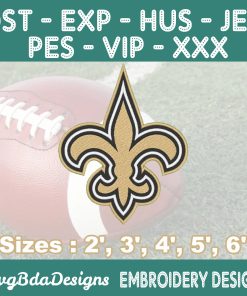 New Orleans Saints Machine Embroidery Design, 5 Sizes Embroidery Machine Designs, NFL Embroidery, Football Embroidery Design Instant Download