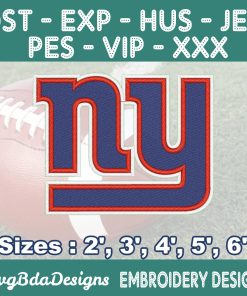 New York Giants Machine Embroidery Design, 4 Sizes Embroidery Machine Designs, NFL Embroidery, Football Embroidery Design Instant Download