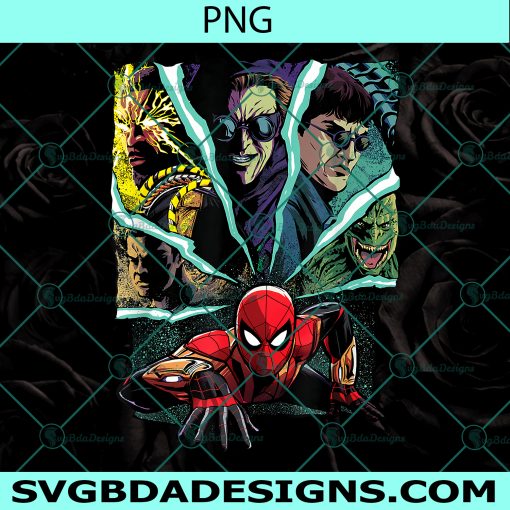 No Way Home Spider-Man and Foes Png, Marvel Spider-Man Png, Spiderman Png, Digital Download