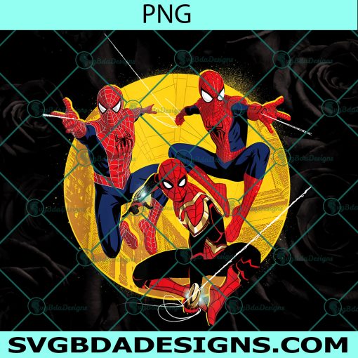 No Way Home Spider-Men In Action Png, Spiderman Png, Marvel Spider-Man Png, Digital Download