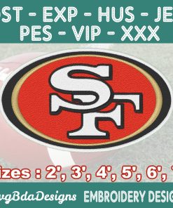 San Francisco 49ers Embroidery Designs, 6 Sizes Embroidery Machine Designs, NFL Embroidery, Football Embroidery Design Instant Download