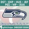 Seattle Seahawks Machine Embroidery Design, 6 Sizes Embroidery Machine Designs, NFL Embroidery, Football Embroidery Design Instant Download