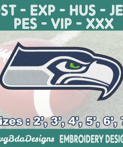 Seattle Seahawks Machine Embroidery Design, 6 Sizes Embroidery Machine Designs, NFL Embroidery, Football Embroidery Design Instant Download