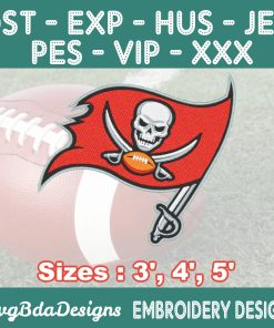 Tampa Bay Buccaneers Machine Embroidery Design, 3 Sizes Embroidery Machine Designs, NFL Embroidery, Football Embroidery Design Instant Download