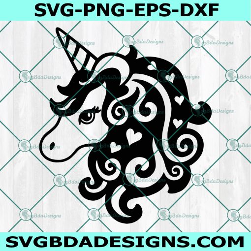 Unicorn Head Svg Png Eps Dxf, Valentines Unicorn SVG,Valentines Day Svg, Digital Download