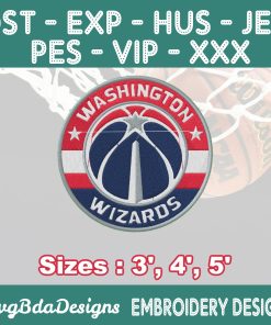 Washington Wizards Machine Embroidery Design, 3 Sizes Embroidery Machine Designs, NBA Embroidery, Basketball Embroidery Design, Instant Download