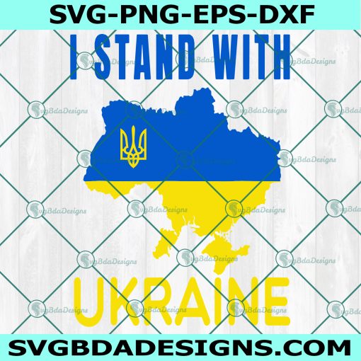 I stand with Ukraine flag Svg, Stand with Ukraine Svg, Support Ukraine Svg, Ukrainian Lover Support Svg, Instant Download