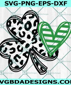 Leopard Shamrock and Heart Svg, Funny St. Patrick's Day svg, St. Patrick's SVG, Happy St. Patrick's Day Svg, Shamrock svg, Instant Download
