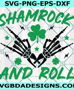 Shamrock And Roll Svg, St.Patrick's Day Svg, Funny St Patrick Day Svg, St Patrick Day Skeleton Svg, Retro St Patricks Svg, Instant Download