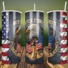 20oz Skinny Tumbler American Military Freedom is Never Free Sublimation Designs, Flag Veteran Tumbler Straight/Warped PNG, Instant Download
