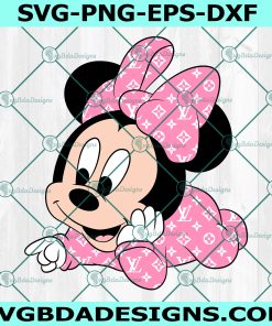 Baby Minnie Mouse Pink Louis Vuitton Svg, Baby Minnie Mouse Svg