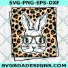 Bunny Leopard With Sunglasses Svg, Easter Bunny Svg, Bunny Face Svg, Bunny With Glasses Svg, Happy Easter svg, File For Cricut, File For Silhouette, Instant Download