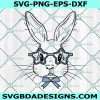 Cute Bunny Rabbit With Glasses svg, Boy Bunny With Ribbon svg, Bunny with Star Glasses svg, Rabbit Ribbon Glasses svg, File For Cricut, File For Silhouette, Instant Download