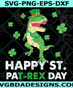 Happy T-Rex Day Svg, Dinosaur Saint Patrick's Day svg