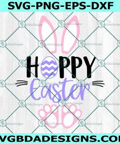 Hoppy Easter Bunny Svg, Cute Easter Bunny, Happy Easter Svg