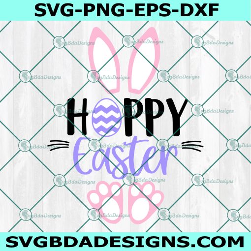 Hoppy Easter Bunny Svg, Cute Easter Bunny, Happy Easter Svg, Kids Easter Svg, Funny Easter, Girl Easter Shirt Svg, File For Cricut, File For Silhouette, Instant Download