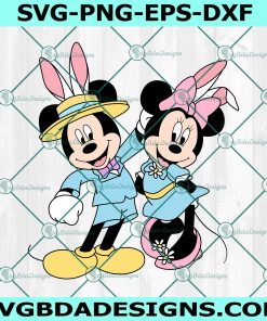 Mickey And Minnie Mouse Bunny Svg, Disney Easter Day SVG