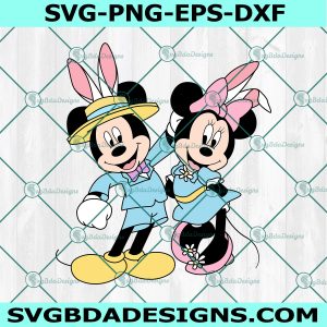 Mickey And Minnie Mouse Bunny Svg, Disney Easter Day SVG