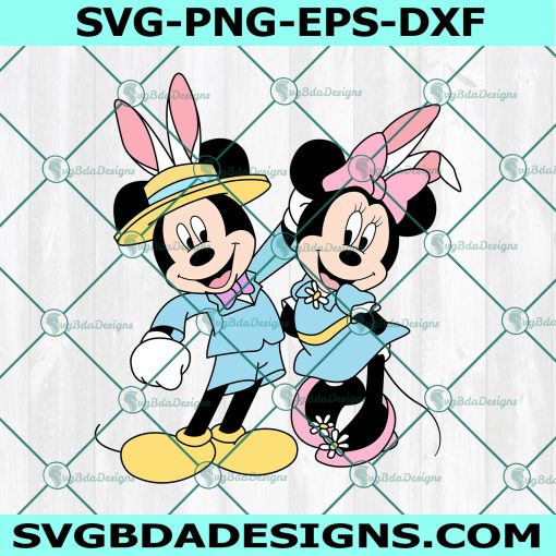 Mickey And Minnie Mouse Bunny Svg, Disney Easter Day SVG, Disney Easter Party SVG, File For Cricut, File For Silhouette , Instant Download