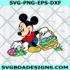 Mickey Bunny Egg Basket Svg, Mickey Mouse Svg, Disney Easter Svg, Easter Bunny Svg, File For Cricut, File For Silhouette, Instant Download