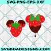 Mouse Head Strawberry SVG, Mouse Head Svg, Valentine's Day Svg, Strawberry SVG, File For Cricut, File For Silhouette, Instant Download