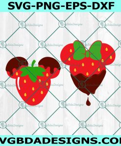 Mouse Head Strawberry SVG, Mouse Head Svg, Valentine's Day Svg, Strawberry SVG, File For Cricut, File For Silhouette, Instant Download
