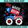 Patriotic Monster Truck Svg, 4th of July Svg, Kids Svg,  Fireworks America Svg, Red White and Boom Svg, File For Cricut, File For Silhouette, Instant Download