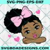 Ribbon Girl Svg, Peekaboo Girl Svg, Ribbon Afro Puff Girl Svg, Afro Puff Svg, Little Afro Girl Svg, File For Cricut, File For Silhouette, Instant Download
