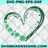Shamrock Heart SVG, Girls St Patricks Svg, Clover Heart Svg, St Patricks Day SVG, Lucky SVG, File For Cricut, File For Silhouette, Instant Download
