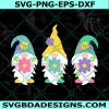 Spring Gnomes Svg, Spring Cut File, Easter Svg, Gnome with Flowers Svg, File For Cricut, File For Silhouette, Instant Download
