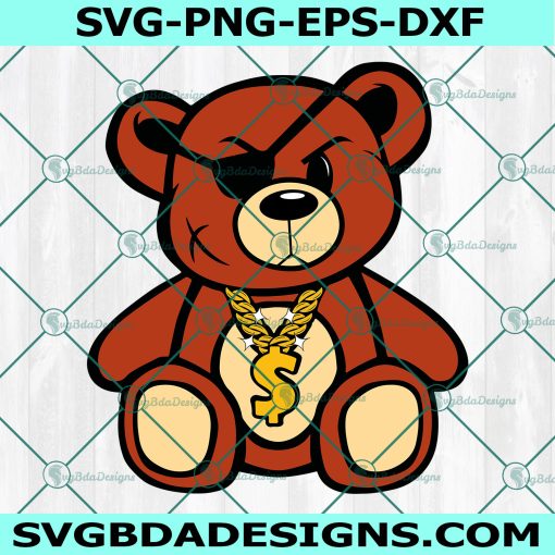 Teddy Bear Gangters Svg, Teddy Bear Svg, Cartoon Character SVG, Hiphop Svg, File For Cricut, File For Silhouette, Instant Download