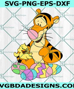 Tigger And Ducky Eggs Easter Svg, Winnie the Pooh Svg