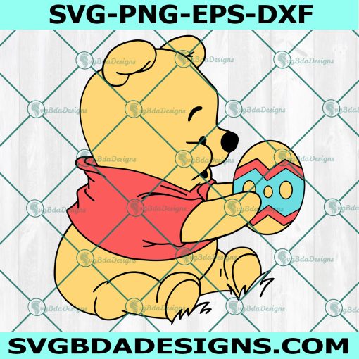 Winnie the Pooh Easter Svg, Winnie the Pooh Svg, Easter Bunny Svg, Happy Easter Day SVG PNG EPS DXF, File For Cricut, File For Silhouette, Instant Download