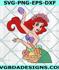 Ariel Easter svg, Ariel svg, Easter svg, The Little Mermaid svg, Ariel Princess  Svg, File For Cricut, File For Silhouette, Instant Download