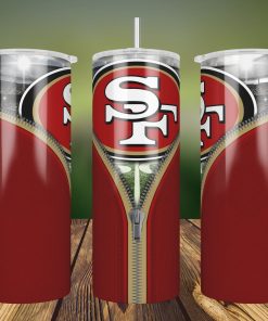 San Francisco 49ers Zipper Football PNG Sublimation Designs, 20oz Skinny Tumbler San Francisco 49ers Zipper PNG, Tumbler Straight Png, Instant Download