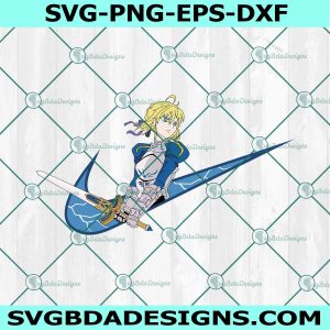Artoria Pendragon Saber x Nike Svg, Logo Nike Anime SVG, Fate Stay Night Svg, Japanese Manga Anime Svg, File For Cricut, File For Silhouette, Instant Download